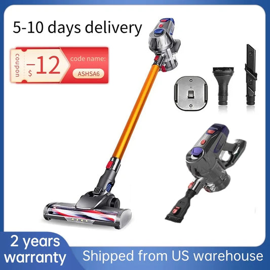 Wireless Handheld Vacuum Cleaner, Electric Broom 20kPa Powerful Suction Carpet Floor Bedding Cleaner Removable Battery