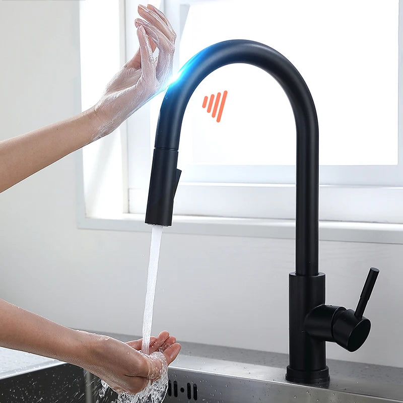 Smart Touch Kitchen Faucets Crane For Sensor Kitchen Water Tap Sink Mixer Rotate Touch Faucet Sensor Water Mixer KH-1005