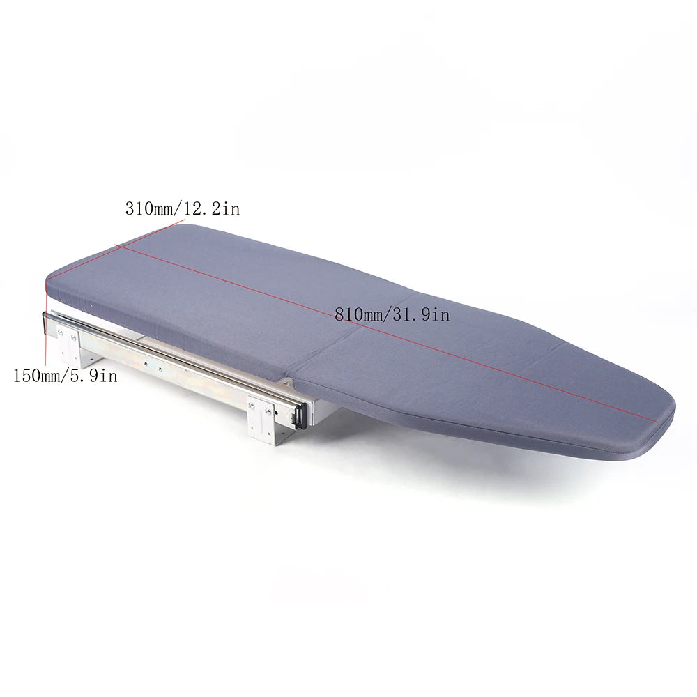 180° Rotation Foldable Ironing Board Retractable Closet For Home Space-Saving Furniture Pull & Push Cabinet Gray