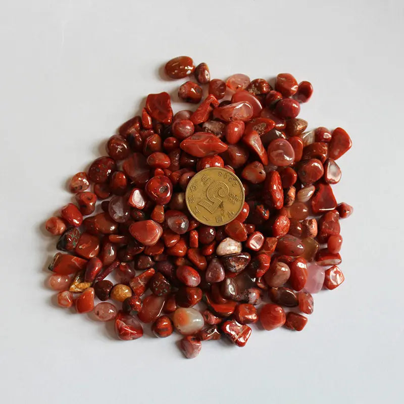 5-7mm 100g Natural Red Agate Crystal Chip Stone Quartz - One Stop Shop & More