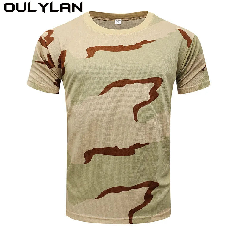 Quick Dry Forest Camouflage T-shirt Man Jungle Desert Graphic T Shirt For Men Clothing