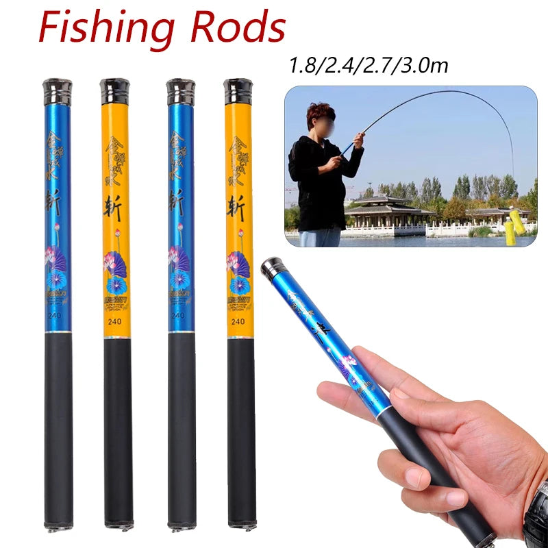 Children Fishing Rods1.8/2.1/2.4/2.7/3.0m Telescopic Hand Fishing Pole.