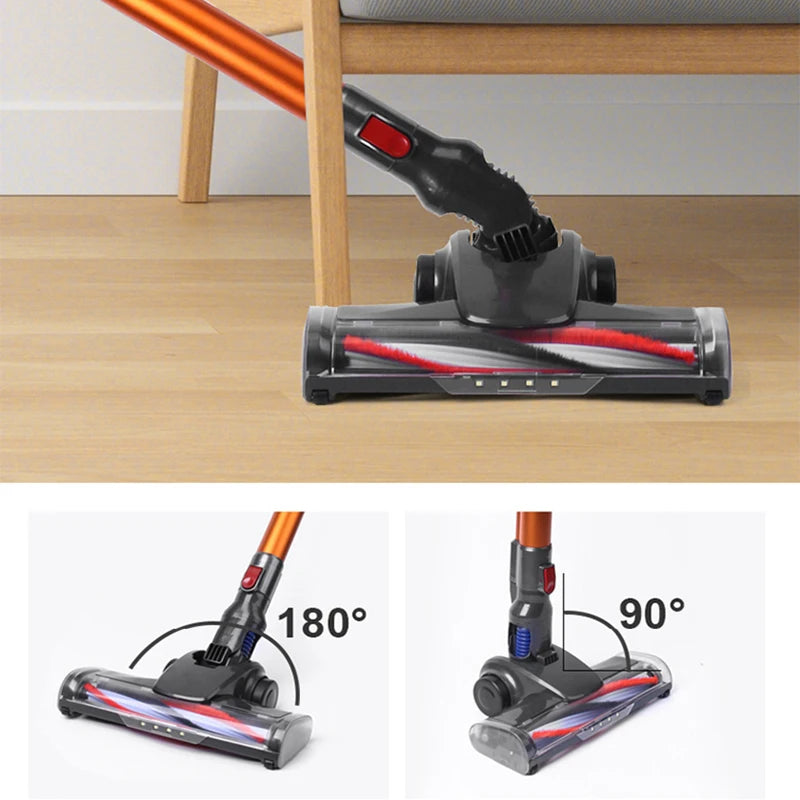 Wireless Handheld Vacuum Cleaner, Electric Broom 20kPa Powerful Suction Carpet Floor Bedding Cleaner Removable Battery