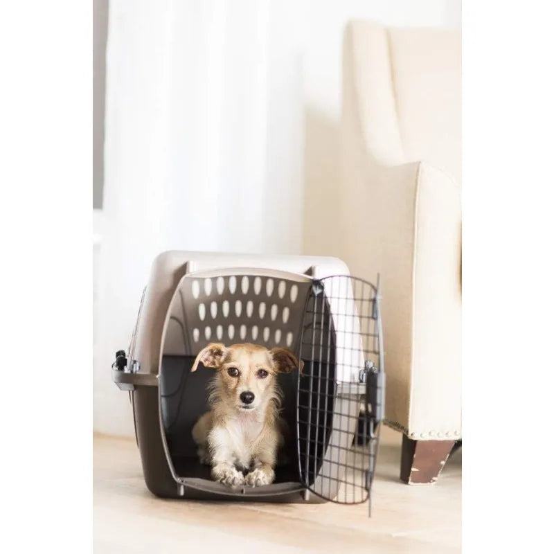 Two-Door Small Dog & Cat Carrier, Top or Front Loading, Made with Recycled Materials, 19 inches, For Pets up to 10 Pounds