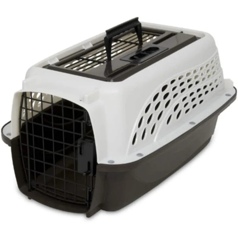 Two-Door Small Dog & Cat Carrier, Top or Front Loading, Made with Recycled Materials, 19 inches, For Pets up to 10 Pounds