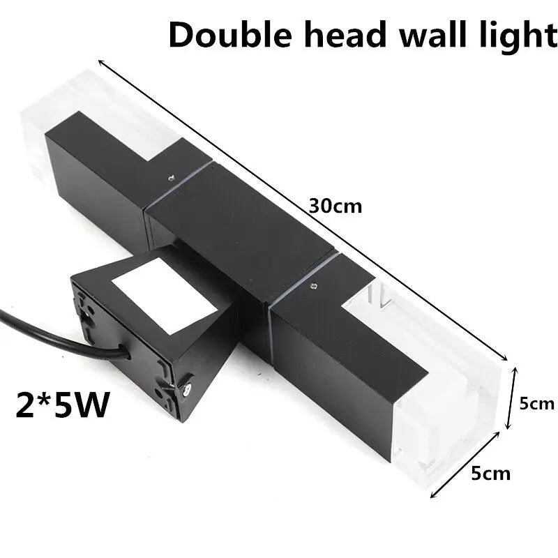 Modern Outdoor Wall Light LED Exterior Porch Sconce Lamp Fixture Waterproof Black