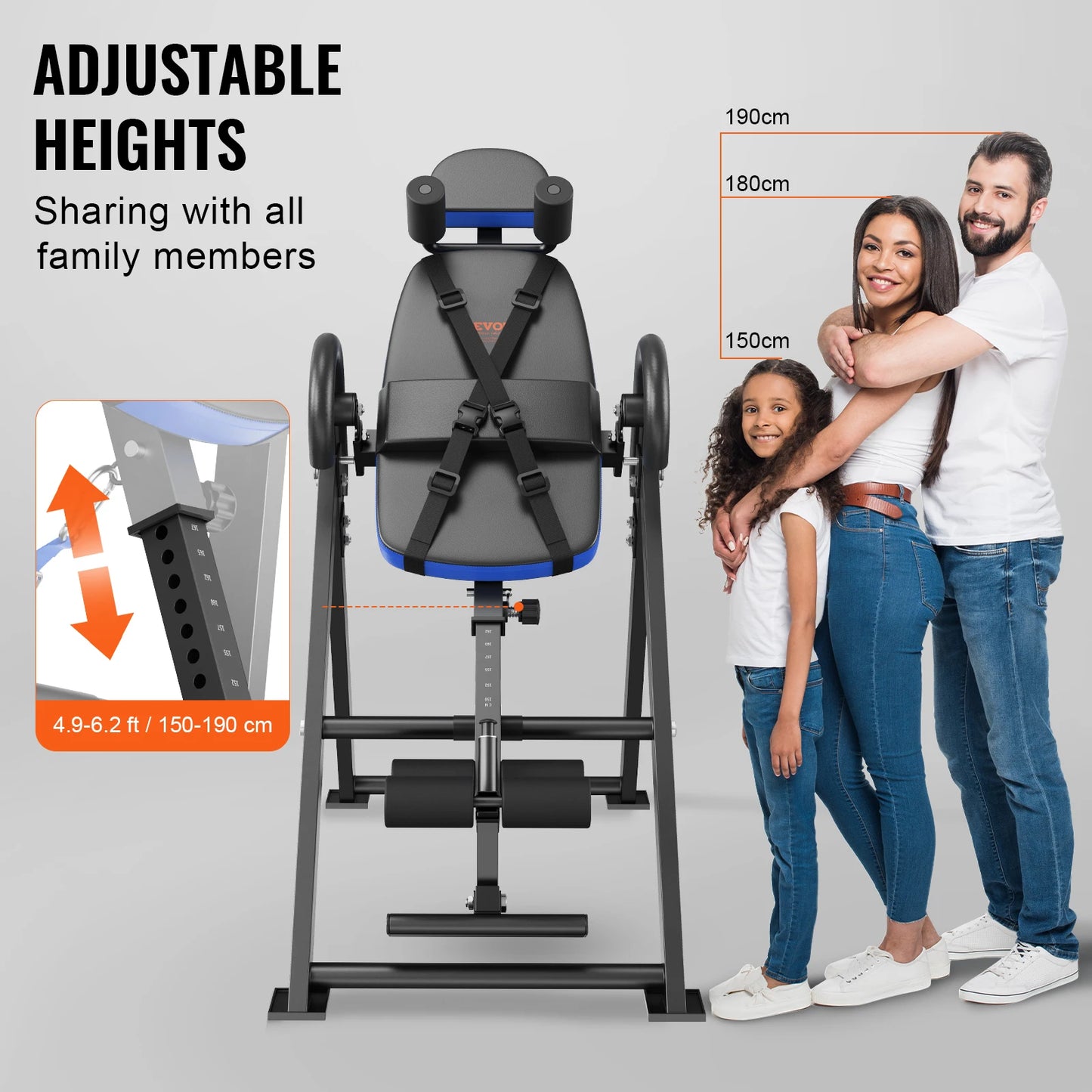 Inversion Table Heavy Duty Inversion Table Decompression Back Stretcher Machine Strength Training Equipment with Headrest