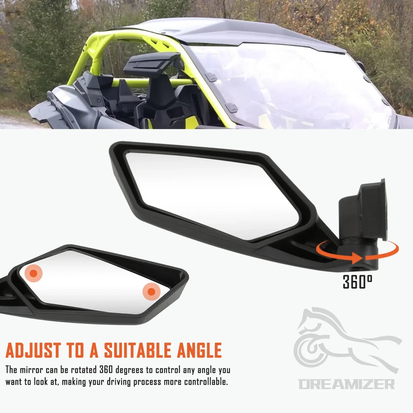 Adjustment Side Mirror Rearview Mirrors For Can Am Maverick X3 R DPS 2017 2018