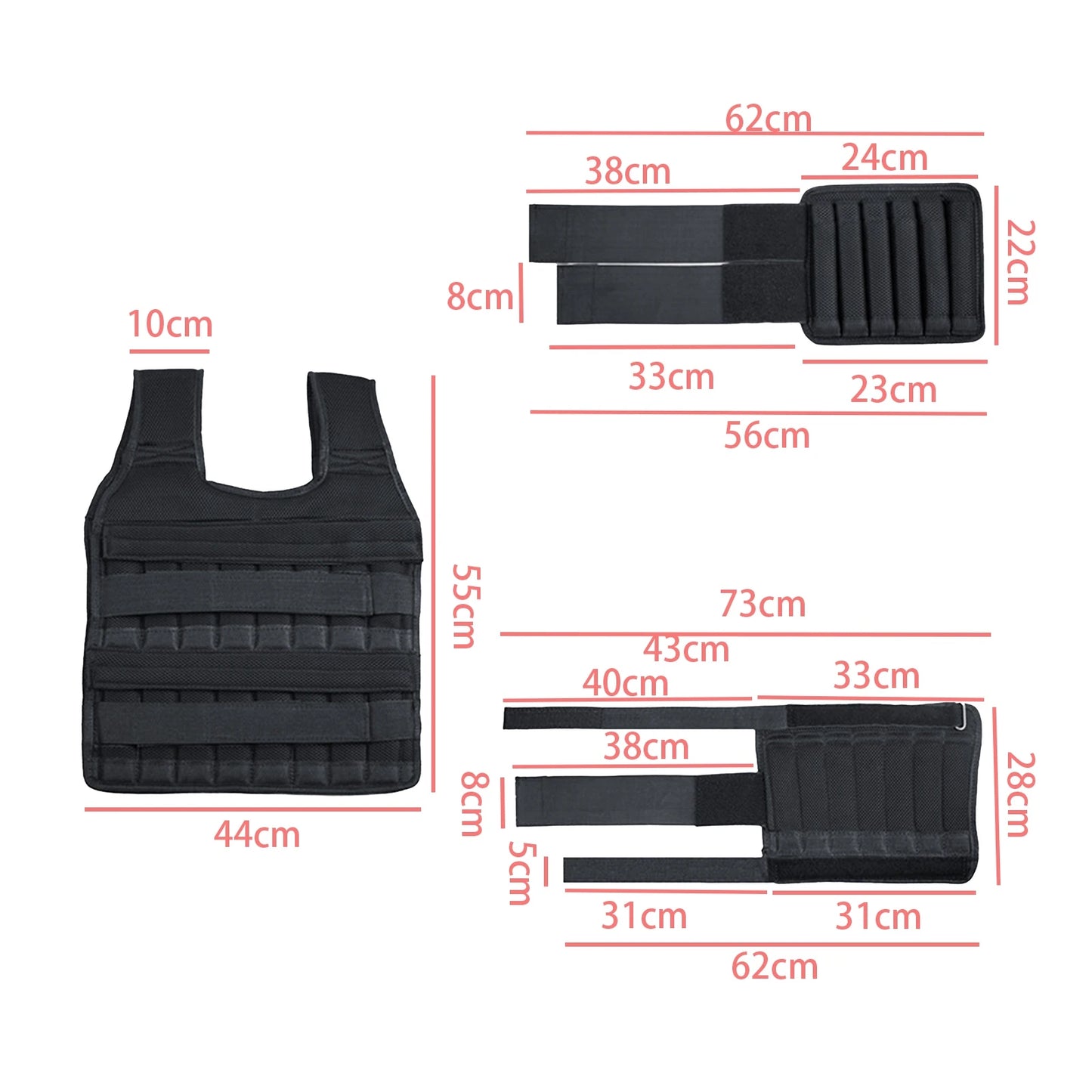 Running Weight Vest Lead Sandbag Leggings Equipment Training Adjustable Weight Fitness Vest Steel Plate Set for Athletes Runner