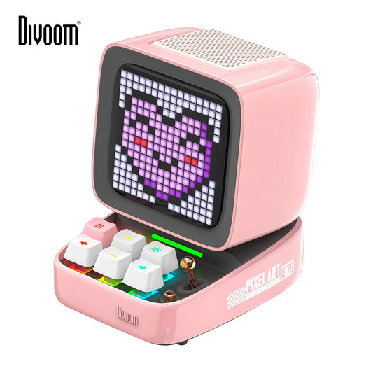 Retro Pixel Art Bluetooth Portable Speaker Alarm Clock DIY LED Display Board.