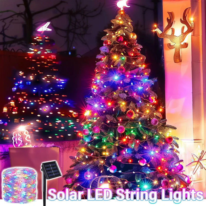 300LED Solar Fairy Lights Outdoor Waterproof String Light 8 Modes.