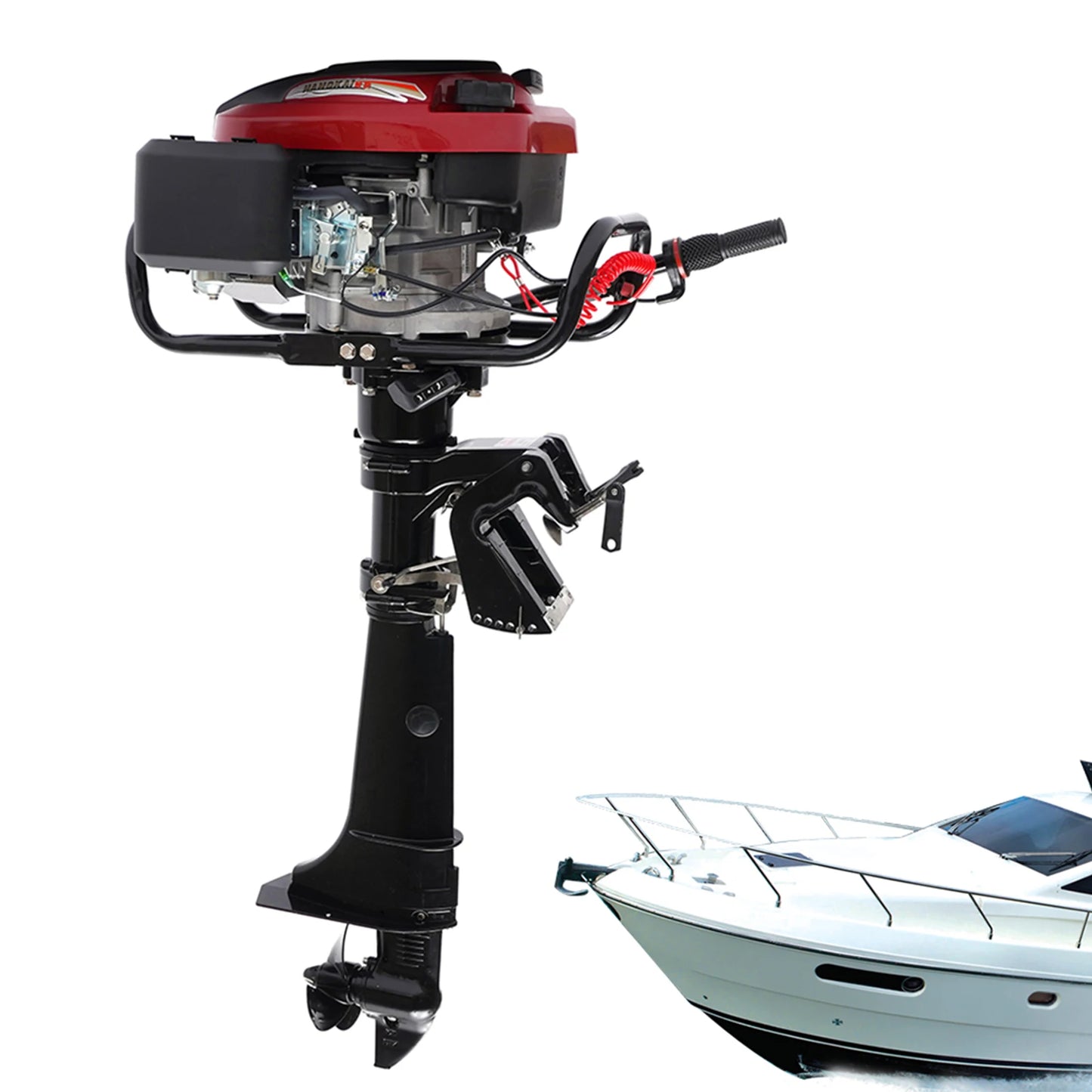 196CC 4 Stroke 7 HP Outboard Motor Fishing Boat Engine with Air Cooling System