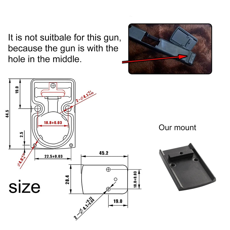 Mini RMR Red Dot Sight Collimator Rifle Reflex Sight Scope fit 20mm Weaver Rail For Airsoft / Hunting Rifle