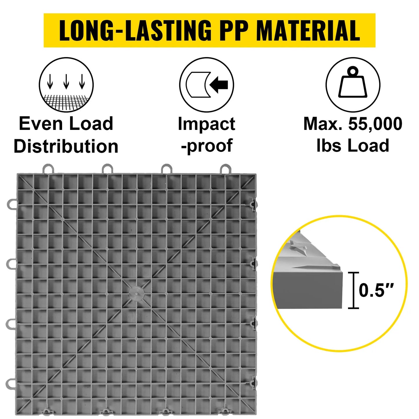 Garage Flooring Tiles 12"x12" 25 Or 50 Pack Interlock Flooring Diamond Garage Floor 55000lbs Suitable For Basement Gym Mat