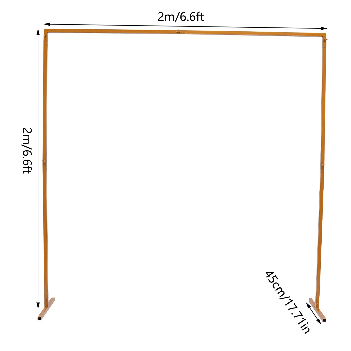 Wedding Arch Stand with Bases,Easy Assembly 6.6x6.6 Feet Square Garden Arch.