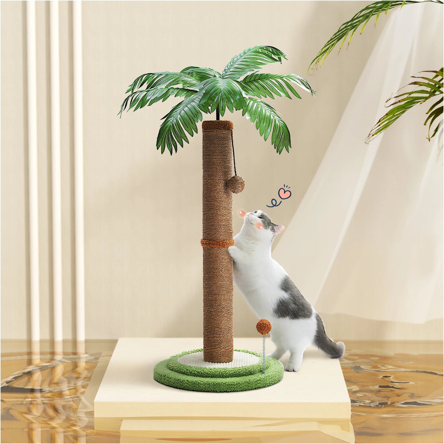 Cat Scratching Post Cat Scratcher for Large Cats with Interactive Balls Sisal Covered Kitten Scratch Posts