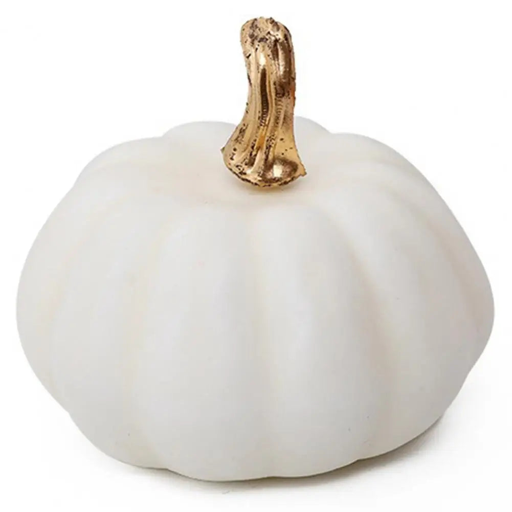 Artificial Pumpkin Decorations Golden Resin Stem Pumpkins Fall-themed Foam Pumpkins Versatile Decorative for Weddings