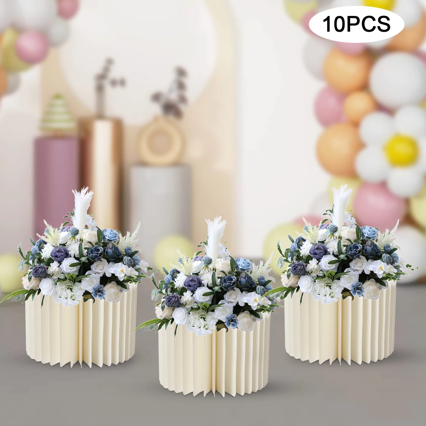 10 Pcs Cardboard Weddings Decoration Table Cylinder Centerpiece Stands.