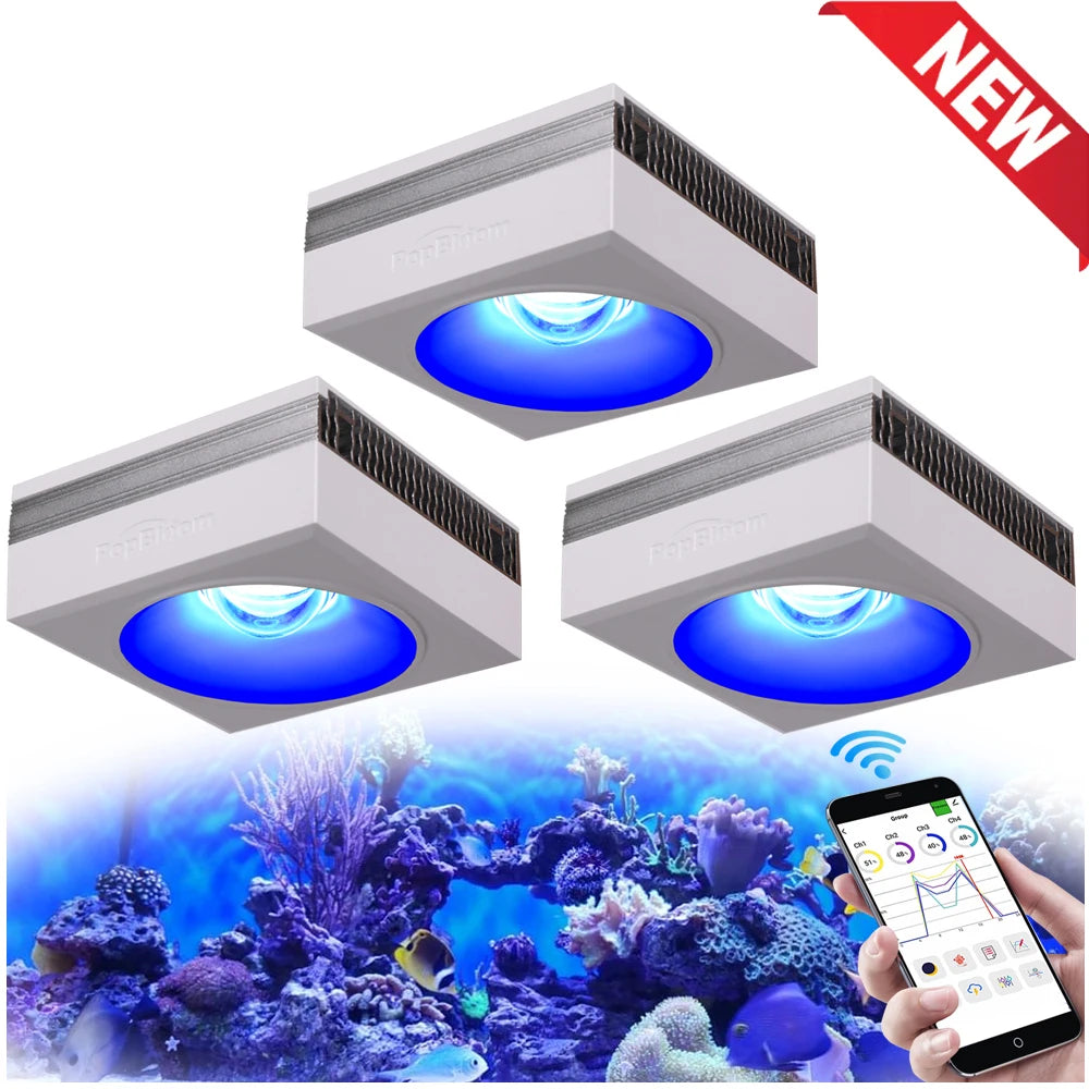 NEW PopBloom RL90 WiFi Led Aquarium Light Full Spectrum, Reef Light Aquarium Saltwater Coral Growing Marine Aquarium Tank Lamp