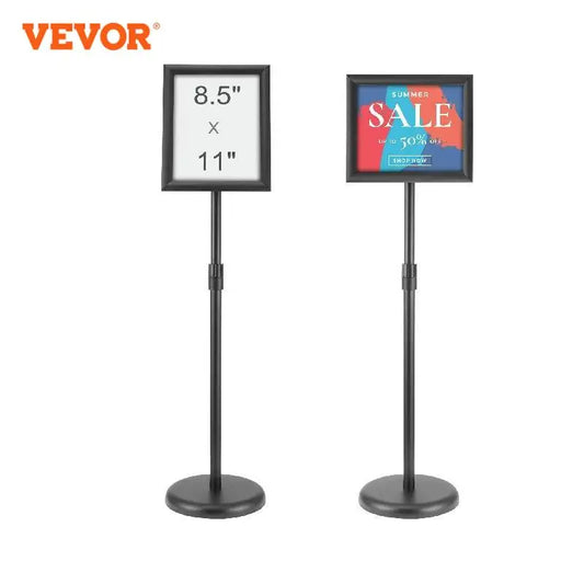 Adjustable Pedestal Stand Holder Aluminum Poster Frame Sign Holder Floor Standing Sign Holder for Vertical Horizontal View