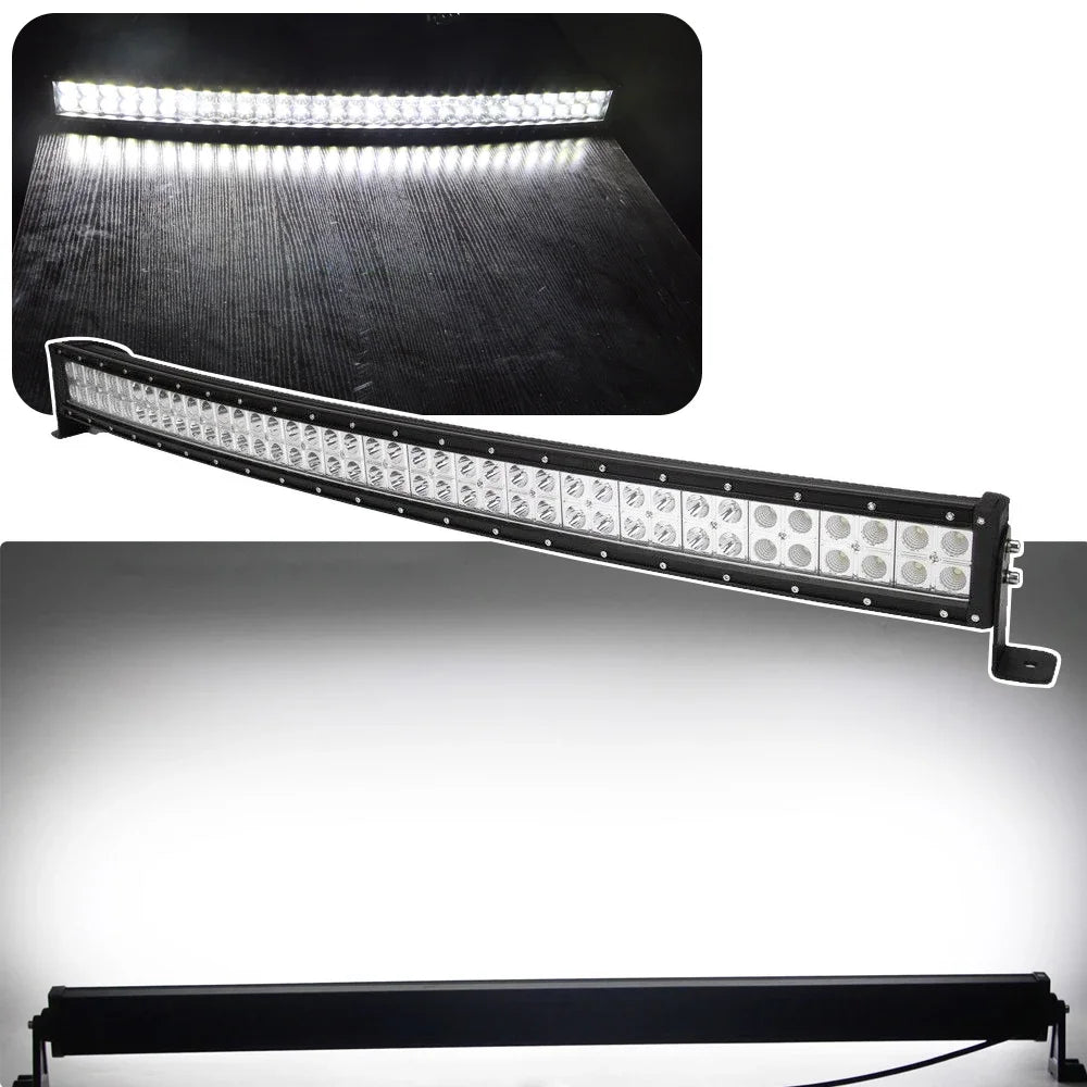 For Can-Am 2017-2024 Maverick X3 MAX 40" 240W Curved LED Light Bar with Upper Roof Mount Brackets and Wiring Kit.