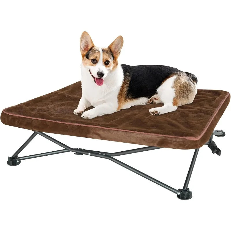 Outdoor Dog Bed - Portable, Elevated Camping Dog Cot for Indoor, Courtyard & Travel, Breathable Textilene Mesh