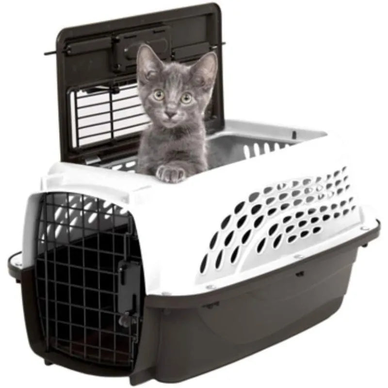 Two-Door Small Dog & Cat Carrier, Top or Front Loading, Made with Recycled Materials, 19 inches, For Pets up to 10 Pounds