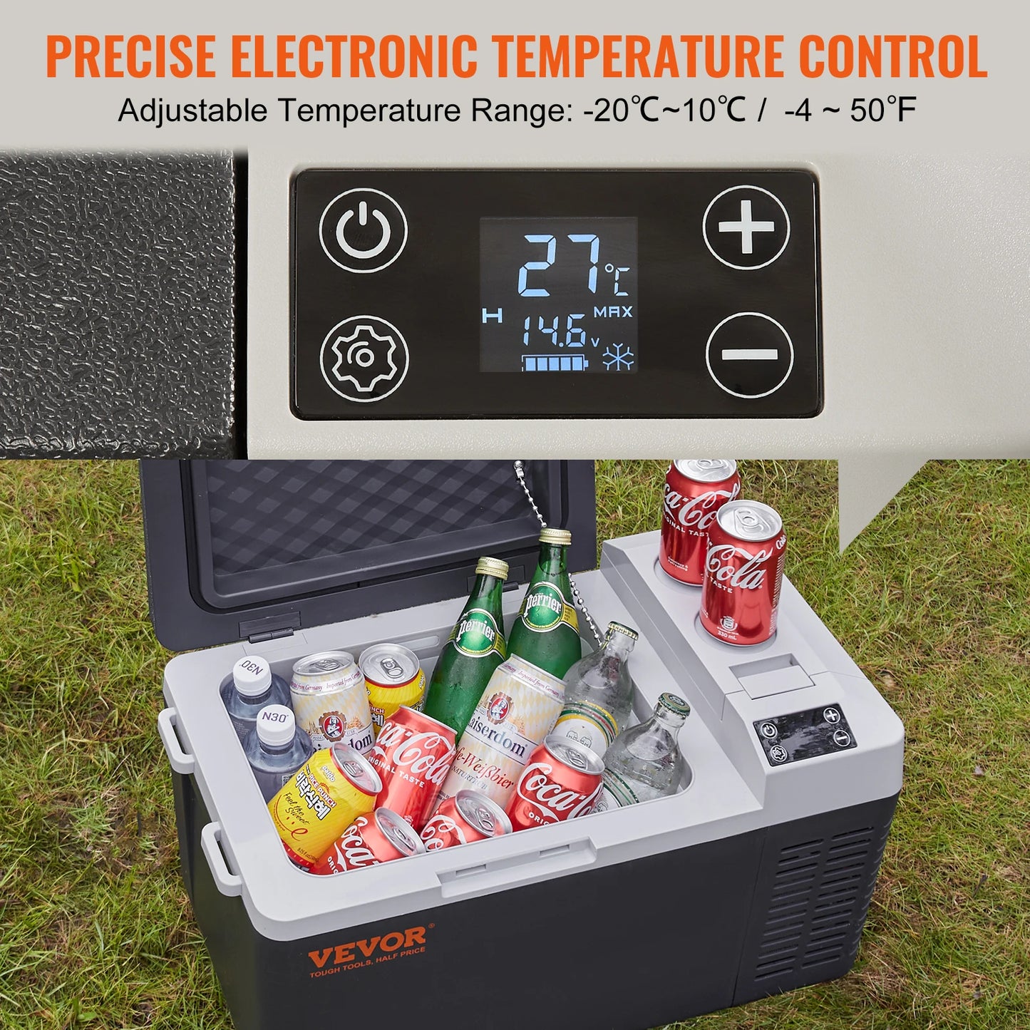 20L Portable Car Refrigerator Freezer Compressor Ice Box 21Qt Single Zone Mini Fridge Cooler for Car.